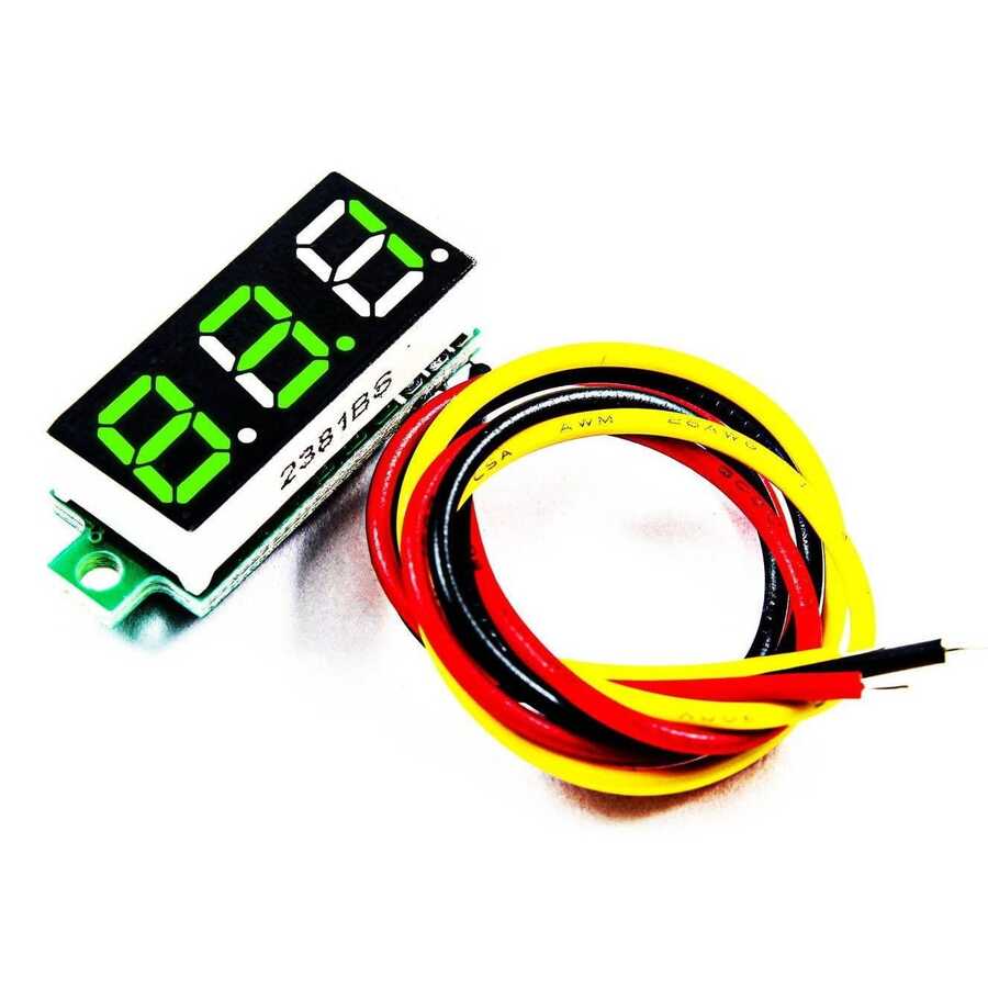 Buy 0.28inch 0-100V/DC 3-Wire Mini Digital Voltmeter - Affordable