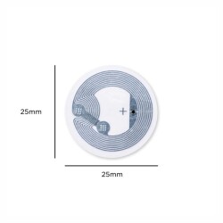 13.56Mhz NFC Sticker/Tag - ISO14443A, Ntag 213, 25mm - 3