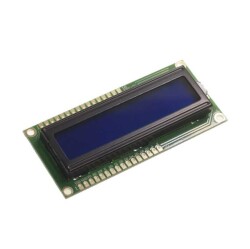 2x16 LCD Ekran, Mavi Üzerine Beyaz Çift Pin- TC1602 