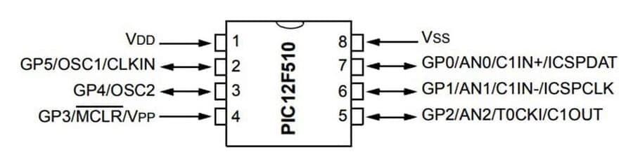 12f1501 схема подключения