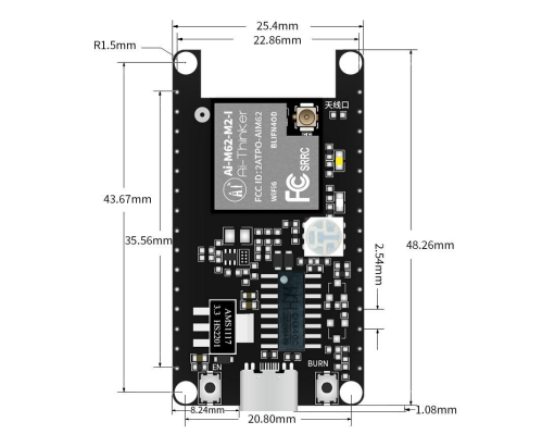 AI-M62-M2-I Kit WiFi Bluetooth Development Board - 2