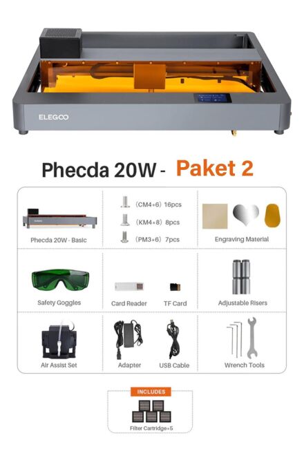 Elegoo Phecda Laser Engraver and Cutter (20W) - Pack 2 - 2