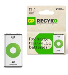 GP ReCyko+ 200 Series 200mAh 9V Size - 1