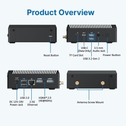 Minix NEO Z100-0dB Metal Case Fanless Mini Computer (16GB-512GB) - 2