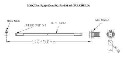MMCX-SMA RF KABLO - RF Interface Kablosu - 4
