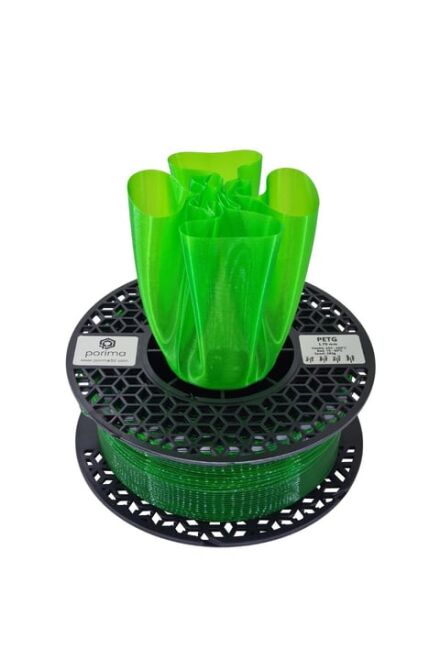 Porima 3D 1.75 mm PETG Transparan® Filament - Neon Yeşil - 1