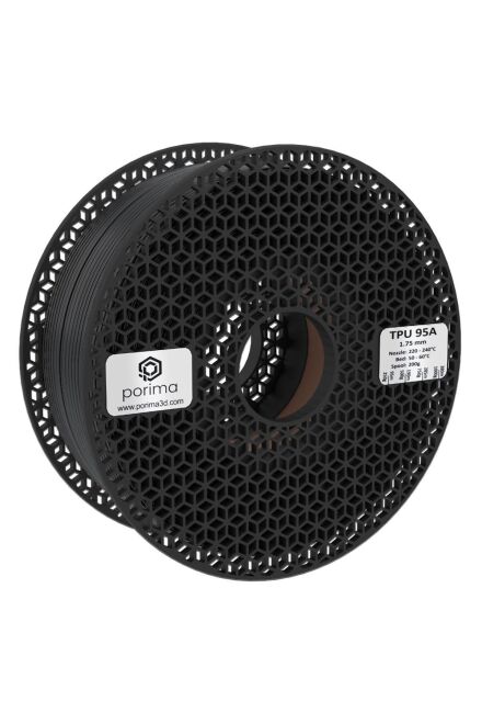 Porima 3D 1.75mm TPU 98A® Filament - Black - 1