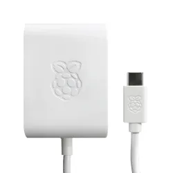 Raspberry Pi 5 27W USB-C Power Adapter - White - 1