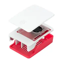 Raspberry Pi 5 Lisanslı Kutu - Kırmızı Beyaz - 1