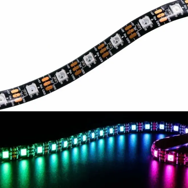 WS2812B Addressable RGB Led Strip - 30 Leds IP65 - Silicone Protected (Waterproof) - 5m - 1
